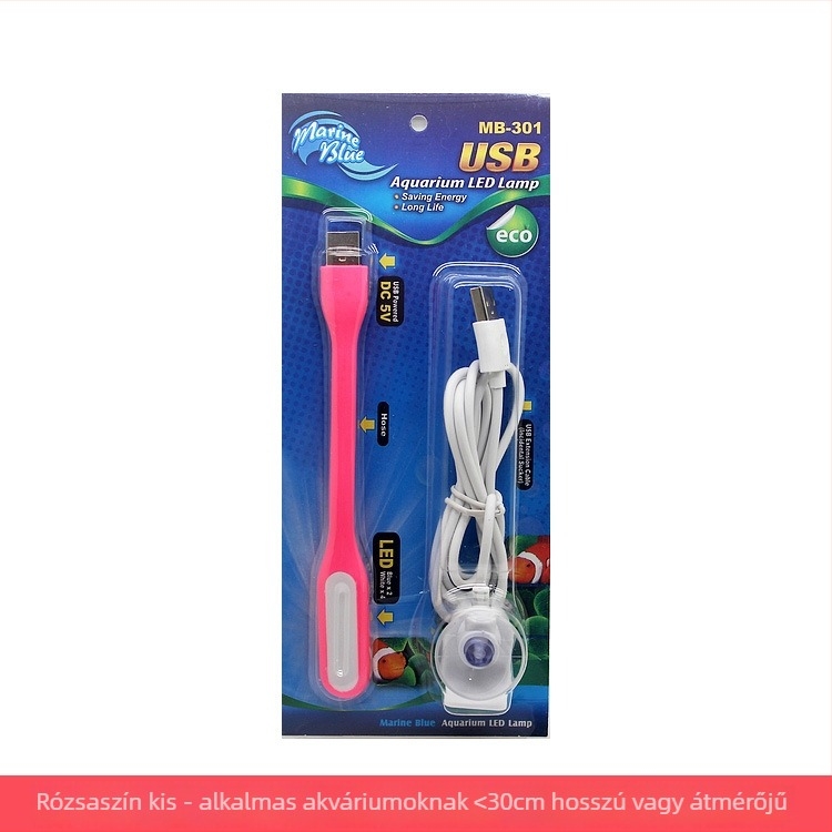 Kör alakú akváriumi clip-lámpa, USB-tápellátás, 1W, műanyag ház, 100 g, Youqu