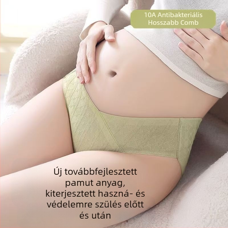 Anyasági fehérnemű pamutból, belső pamut betéttel, alacsony derekú, has támasz