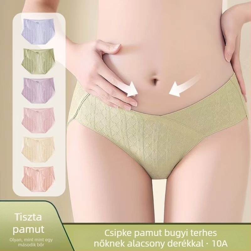 Anyasági fehérnemű pamutból, belső pamut betéttel, alacsony derekú, has támasz