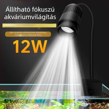 LED Zoom akvárium spotlámpa állítható fókuszálással – alumíniumötvözet, 12W, 600 g