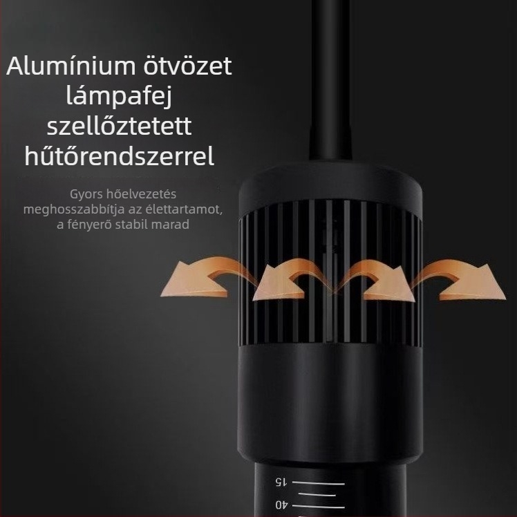 LED Zoom akvárium spotlámpa állítható fókuszálással – alumíniumötvözet, 12W, 600 g