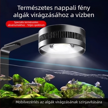 Akváriumi LED downlight, teljes spektrumú, vízálló, alumíniumötvözetből, App-vezérlésű, 100W