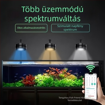 Akváriumi LED downlight, teljes spektrumú, vízálló, alumíniumötvözetből, App-vezérlésű, 100W