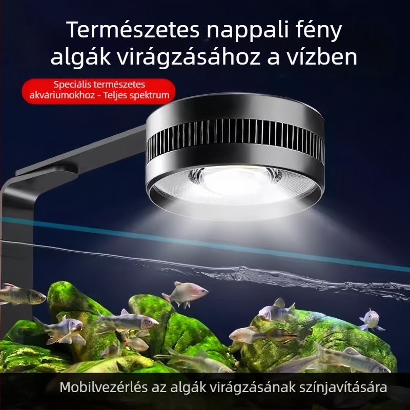 Akváriumi LED downlight, teljes spektrumú, vízálló, alumíniumötvözetből, App-vezérlésű, 100W