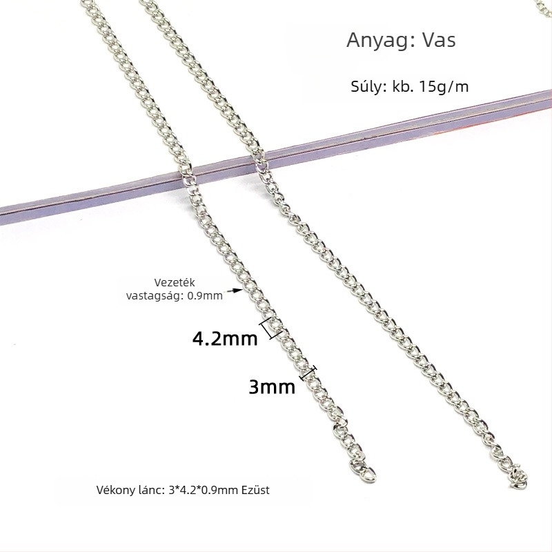 Ruha kiegészítőkhöz lánc, vasból, elektroplatált felülettel