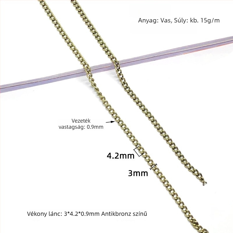 Ruha kiegészítőkhöz lánc, vasból, elektroplatált felülettel