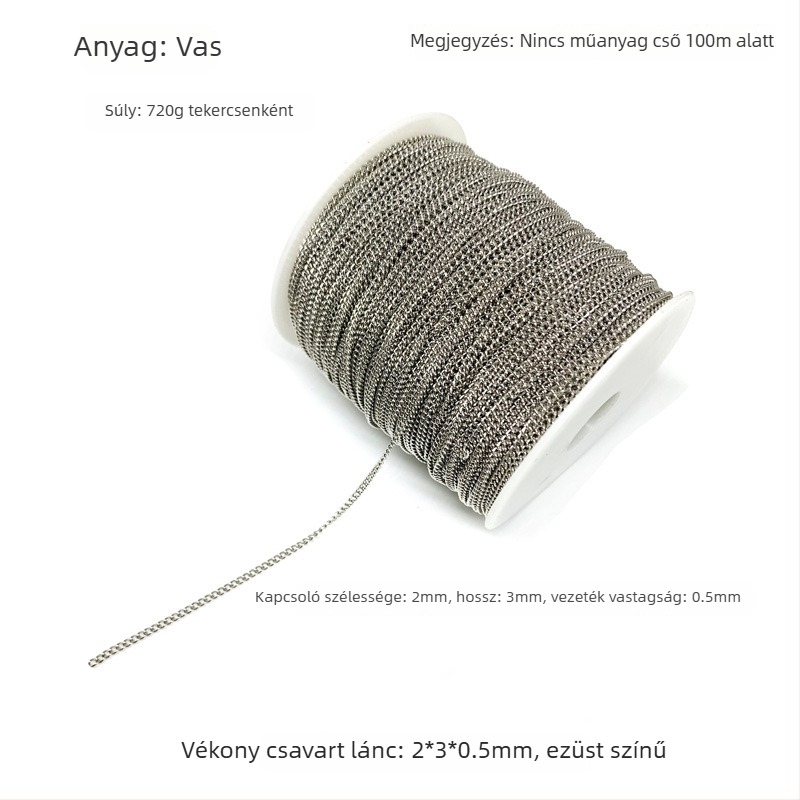 Ruha kiegészítőkhöz lánc, vasból, elektroplatált felülettel