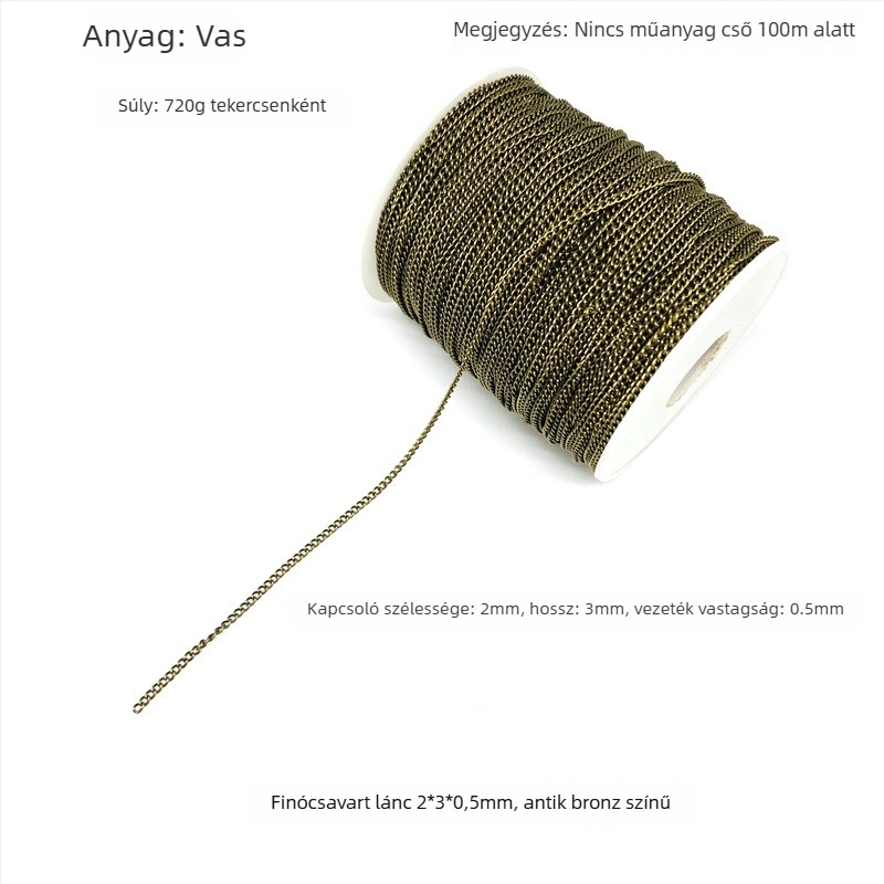 Ruha kiegészítőkhöz lánc, vasból, elektroplatált felülettel