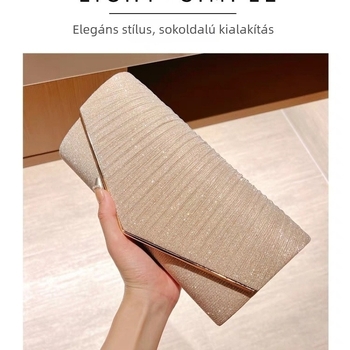 Estélyi clutch táska pamut testtel, pamut bélés, mágneses záródás, bambusz ihletésű dizájn, Zeyang márka
