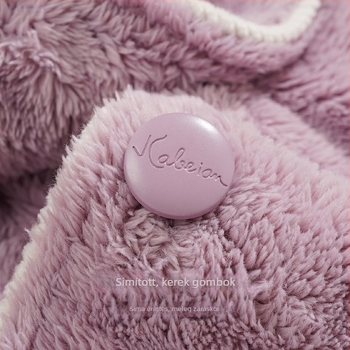 Korall polárból készült téli meleg ruhaszett, fleece-béléssel, extra vastag 501-600 g/m², rever gallér, hosszú ujjú, nadrág
