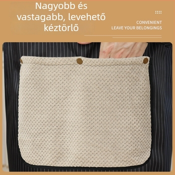 Férfi XXL méretű vízálló és olajálló ujjakkal ellátott kötény, háztartási konyhához, csíkos/kockás mintával, kék, kávébarna vagy fekete.