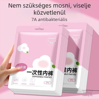 Egyszer használatos női alsónemű utazáshoz, steril, mosás nélkül, középmagas derekú pamut briefs, postpartum és menstruációs használatra