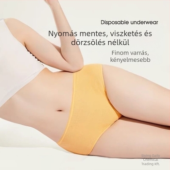 Egyszer használatos női alsónemű utazáshoz, steril, mosás nélkül, középmagas derekú pamut briefs, postpartum és menstruációs használatra