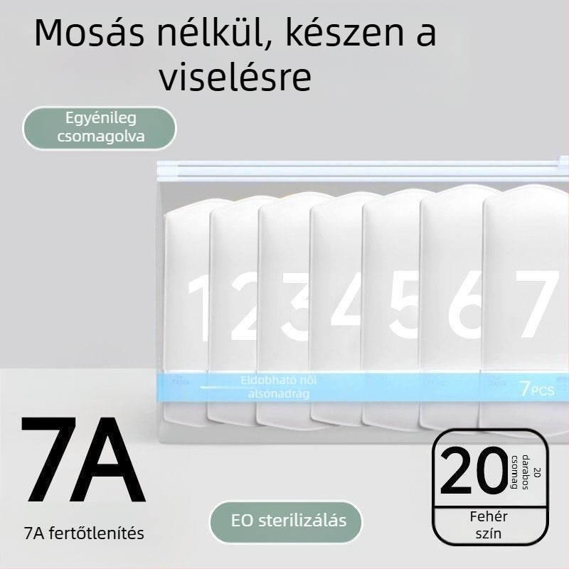 Egyszer használatos női alsónemű utazáshoz, steril, mosás nélkül, középmagas derekú pamut briefs, postpartum és menstruációs használatra