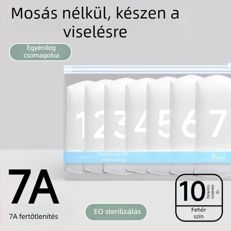 Egyszer használatos női alsónemű utazáshoz, steril, mosás nélkül, középmagas derekú pamut briefs, postpartum és menstruációs használatra