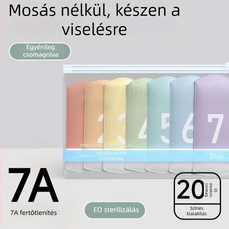 Egyszer használatos női alsónemű utazáshoz, steril, mosás nélkül, középmagas derekú pamut briefs, postpartum és menstruációs használatra