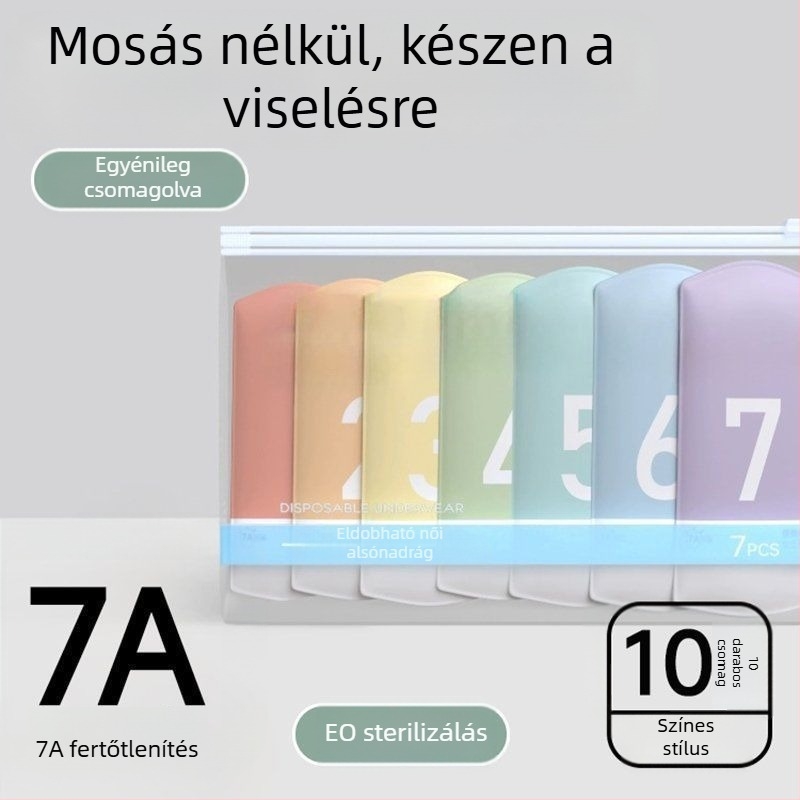 Egyszer használatos női alsónemű utazáshoz, steril, mosás nélkül, középmagas derekú pamut briefs, postpartum és menstruációs használatra