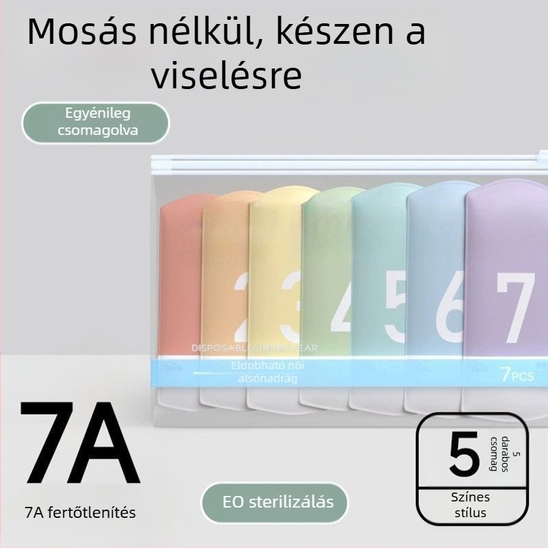 Egyszer használatos női alsónemű utazáshoz, steril, mosás nélkül, középmagas derekú pamut briefs, postpartum és menstruációs használatra