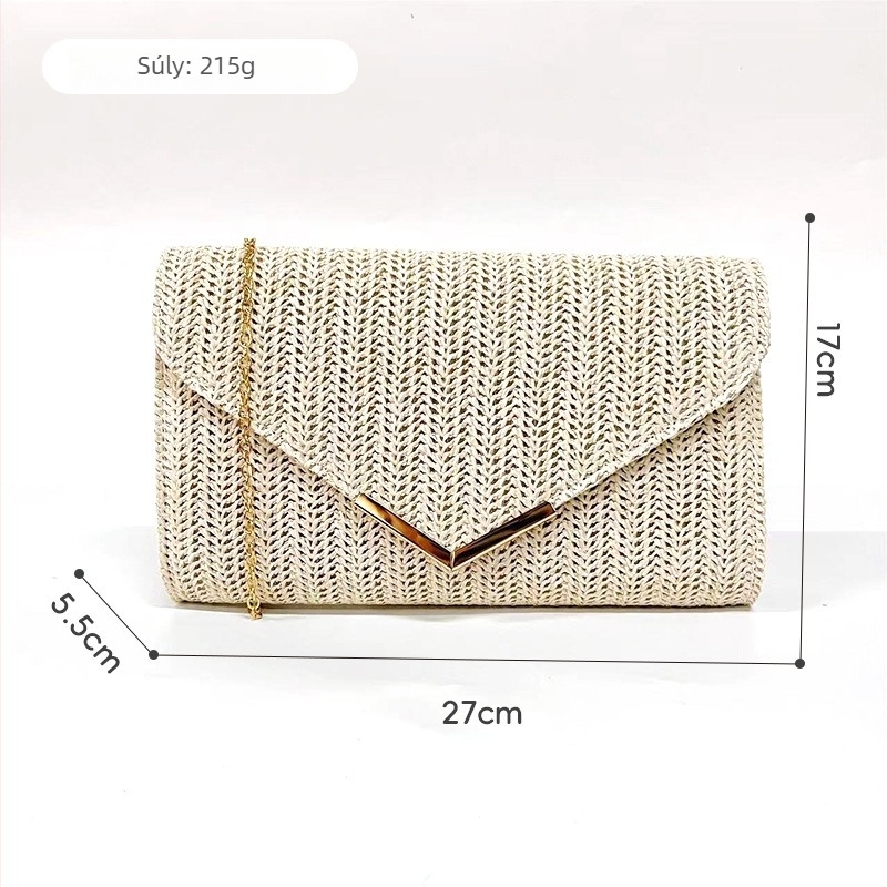 Estélyi clutch táska, textil anyagból, héj alakú, nyitás fedéllel, belső réteggel