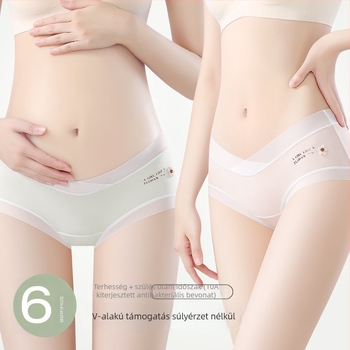 Ice Silk kismama alsónemű, alacsony derekú, lélegző, nejlon anyagú, pamut belső rész az ágyék tájékán