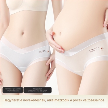 Ice Silk kismama alsónemű, alacsony derekú, lélegző, nejlon anyagú, pamut belső rész az ágyék tájékán