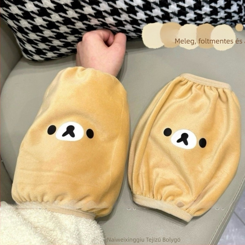 Rilakkuma mintás ujjvédők — uniszex, őszi–téli, anti-szennyeződés, nyomtatott kivitel
