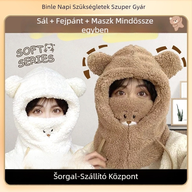 Pamut sapka és sál téli készlet, uniszex felnőttek, 2024 tél