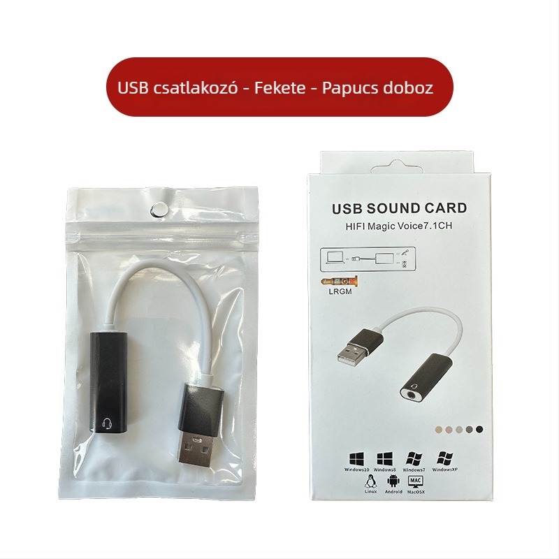 Type-C USB 3,5 mm digitális audió adapter alumínium ötvözetes házban okostelekre és számítógépekre (Modell HFR023)