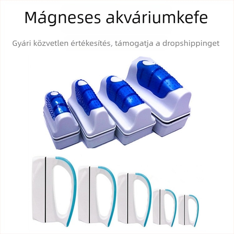 Akvarisztikus mágneses tisztító ecset — dupla oldalas üveg tisztítására, szívóhatással, modell AQ01