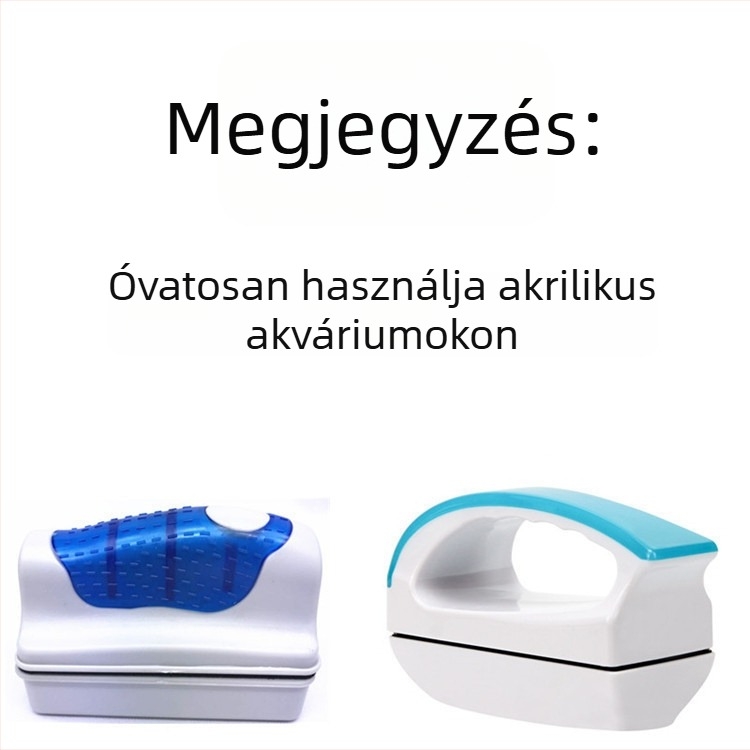 Akvarisztikus mágneses tisztító ecset — dupla oldalas üveg tisztítására, szívóhatással, modell AQ01