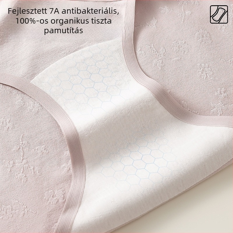 Pamutból készült terhességi női alsóneműk, kiterjesztett szeméremrész, korai–késői terhességre, alacsony derék, V-alakú has-támasz