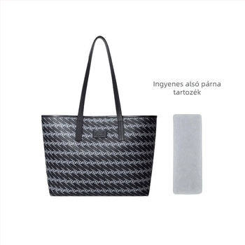 PVC tote táska mikroszálas béléssel, mágneses zárás, dokumentum rekesz, 3D külső kialakítás