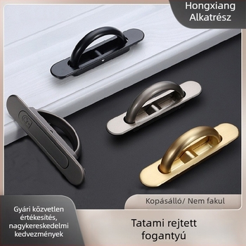 Tatami fogantyú szekrényekhez és gardróbokhoz, cinkötvözet, beépített, láthatatlan forgó kilincs