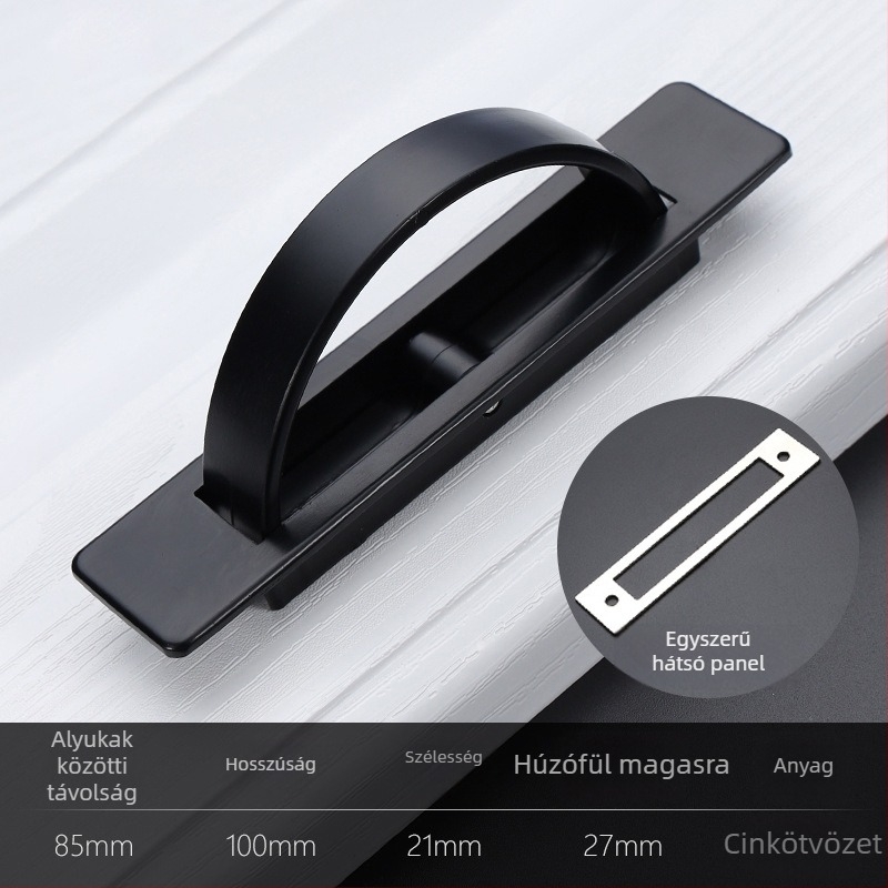 Tatami fogantyú szekrényekhez és gardróbokhoz, cinkötvözet, beépített, láthatatlan forgó kilincs