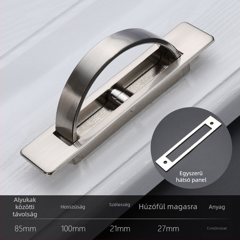 Tatami fogantyú szekrényekhez és gardróbokhoz, cinkötvözet, beépített, láthatatlan forgó kilincs