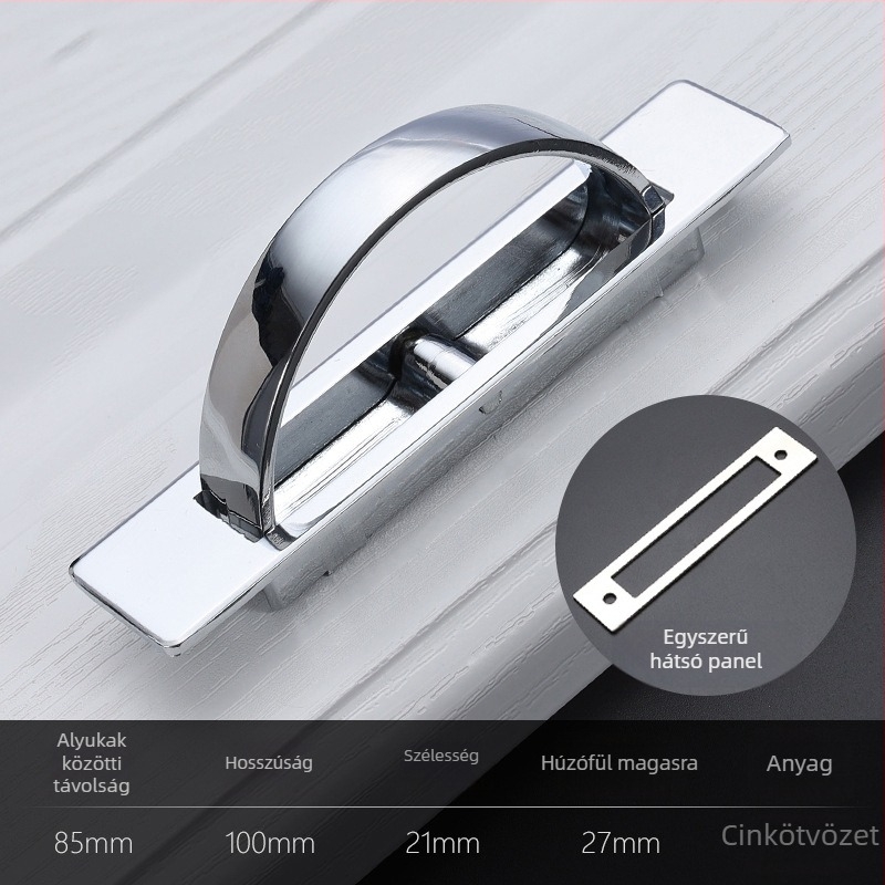 Tatami fogantyú szekrényekhez és gardróbokhoz, cinkötvözet, beépített, láthatatlan forgó kilincs