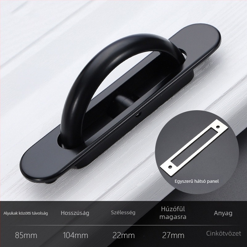 Tatami fogantyú szekrényekhez és gardróbokhoz, cinkötvözet, beépített, láthatatlan forgó kilincs