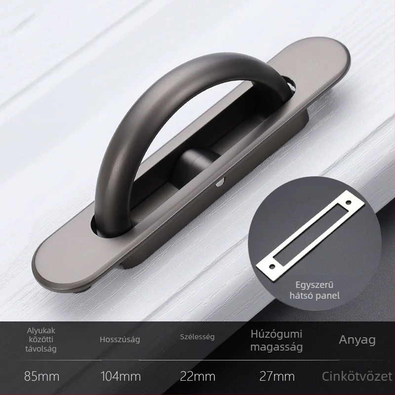 Tatami fogantyú szekrényekhez és gardróbokhoz, cinkötvözet, beépített, láthatatlan forgó kilincs