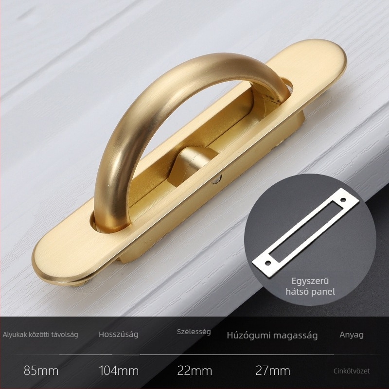 Tatami fogantyú szekrényekhez és gardróbokhoz, cinkötvözet, beépített, láthatatlan forgó kilincs