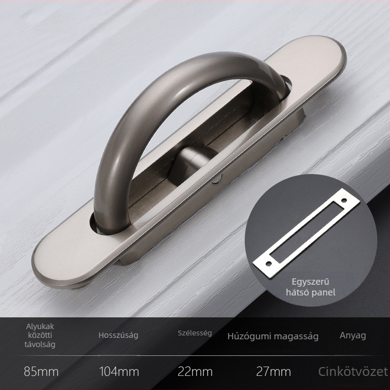 Tatami fogantyú szekrényekhez és gardróbokhoz, cinkötvözet, beépített, láthatatlan forgó kilincs