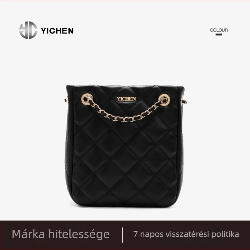 PU anyagú válltáska keresztpánttal, kockás mintázatú, városi minimalizmus, mindennapi használatra, 2025 őszén debütál.