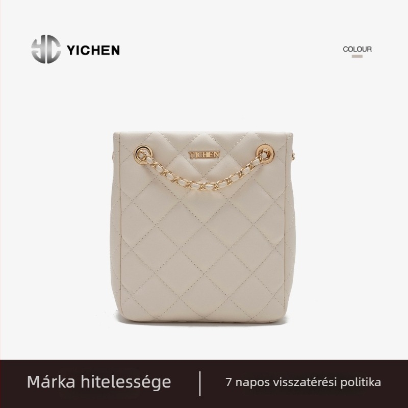 PU anyagú válltáska keresztpánttal, kockás mintázatú, városi minimalizmus, mindennapi használatra, 2025 őszén debütál.