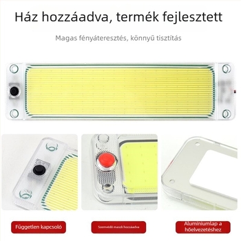 LED belső világítás autó- és teherautó-kabinákhoz, alumínium test, feszültség 12-80 V, áram 0,5 A, modell: autó kabin belső világítása fedéllel