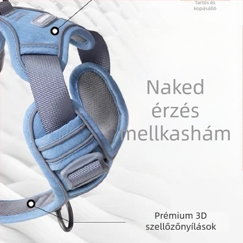 Nylon mellény-stílusú kutyahám pórázzal, állítható, 1 darab