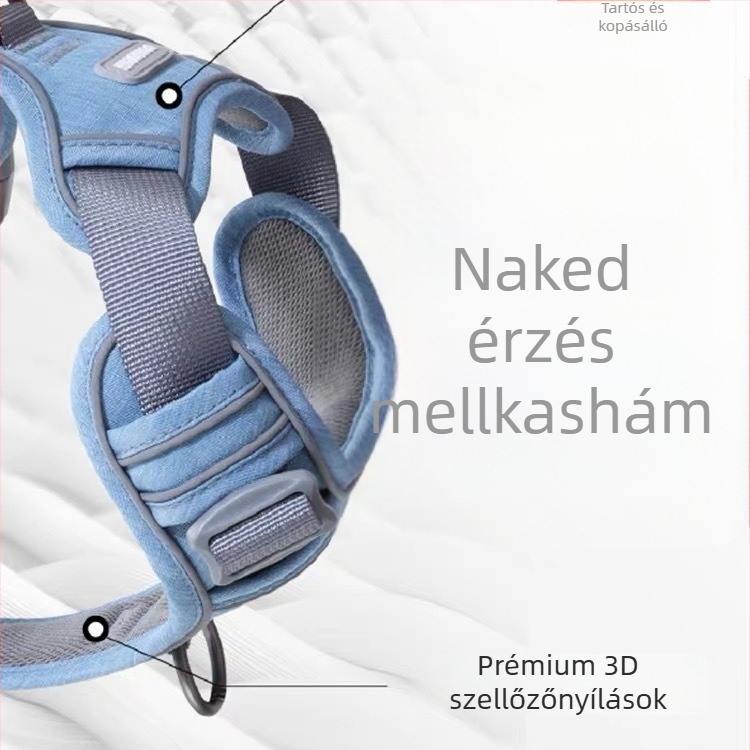 Nylon mellény-stílusú kutyahám pórázzal, állítható, 1 darab
