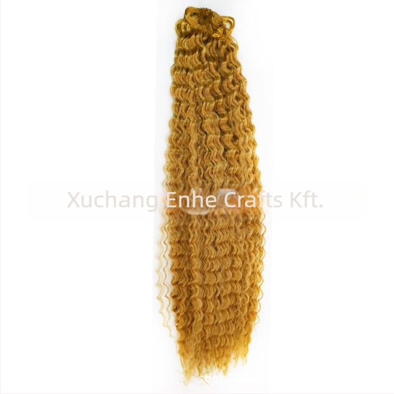 Paróka brazil fonat crochet haj, hosszú göndör haj, magas hőmérsékletű szálak, mechanikus kivitelezés