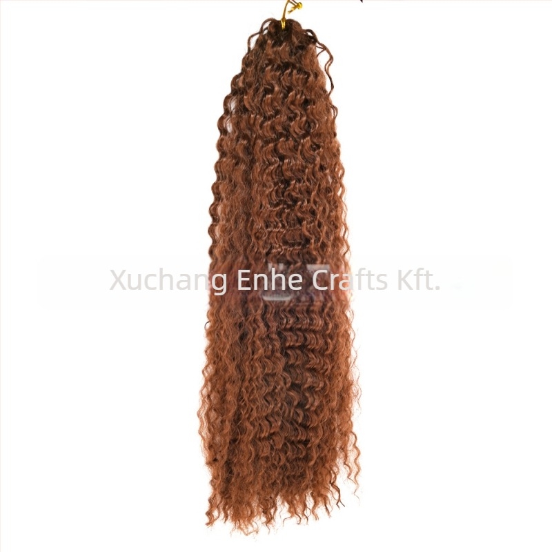 Paróka brazil fonat crochet haj, hosszú göndör haj, magas hőmérsékletű szálak, mechanikus kivitelezés