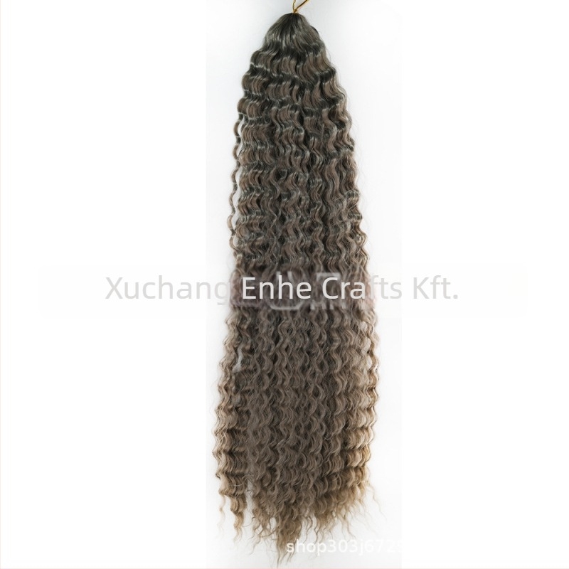 Paróka brazil fonat crochet haj, hosszú göndör haj, magas hőmérsékletű szálak, mechanikus kivitelezés