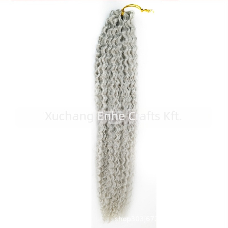 Paróka brazil fonat crochet haj, hosszú göndör haj, magas hőmérsékletű szálak, mechanikus kivitelezés