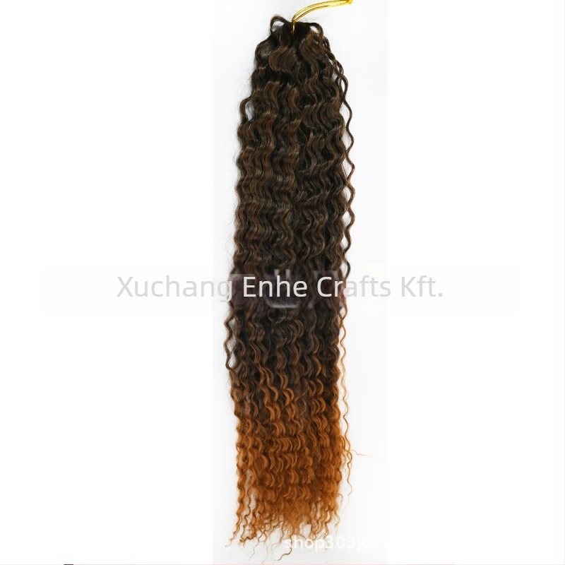 Paróka brazil fonat crochet haj, hosszú göndör haj, magas hőmérsékletű szálak, mechanikus kivitelezés